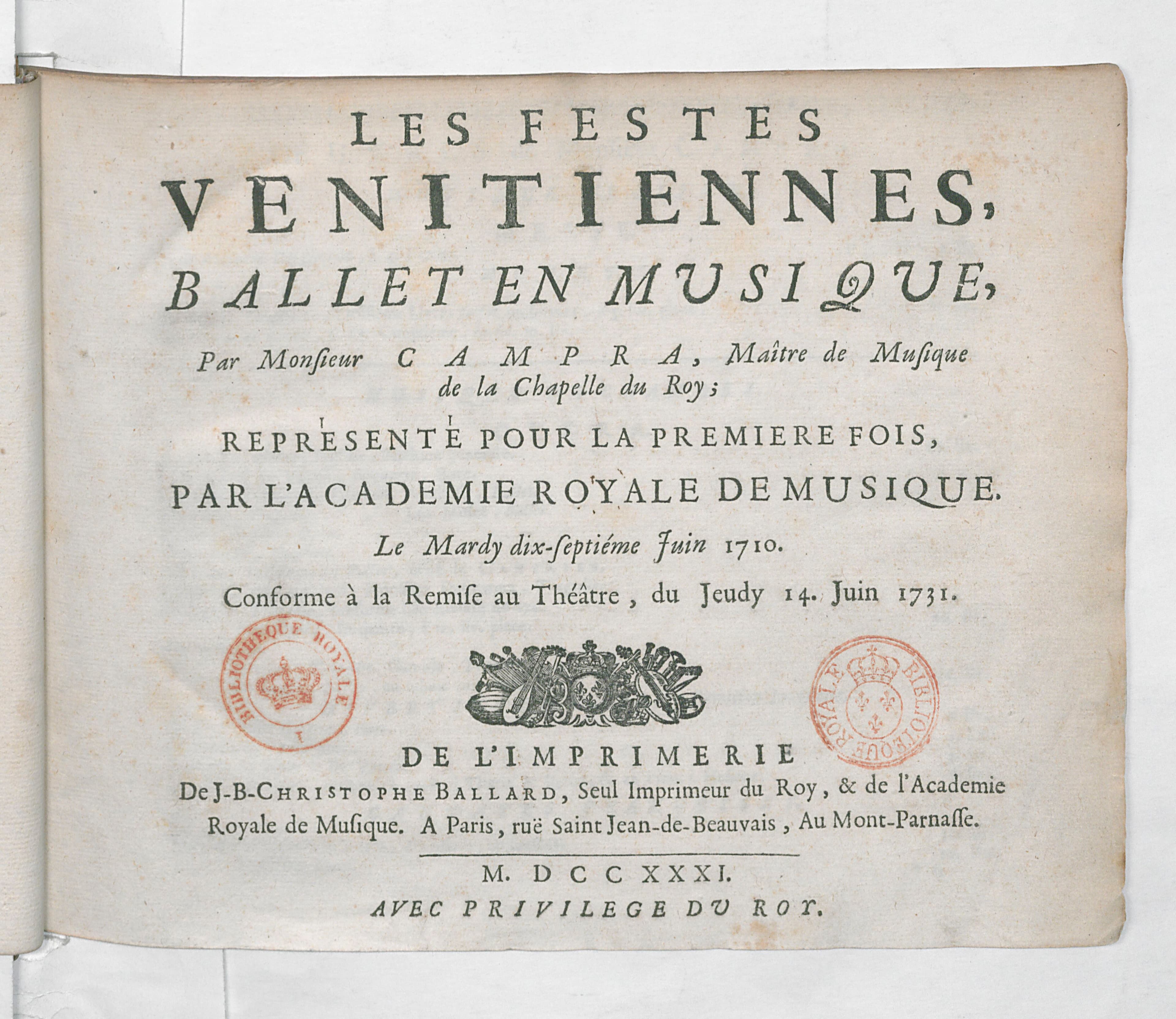 Les fêtes vénitiennes (1710)