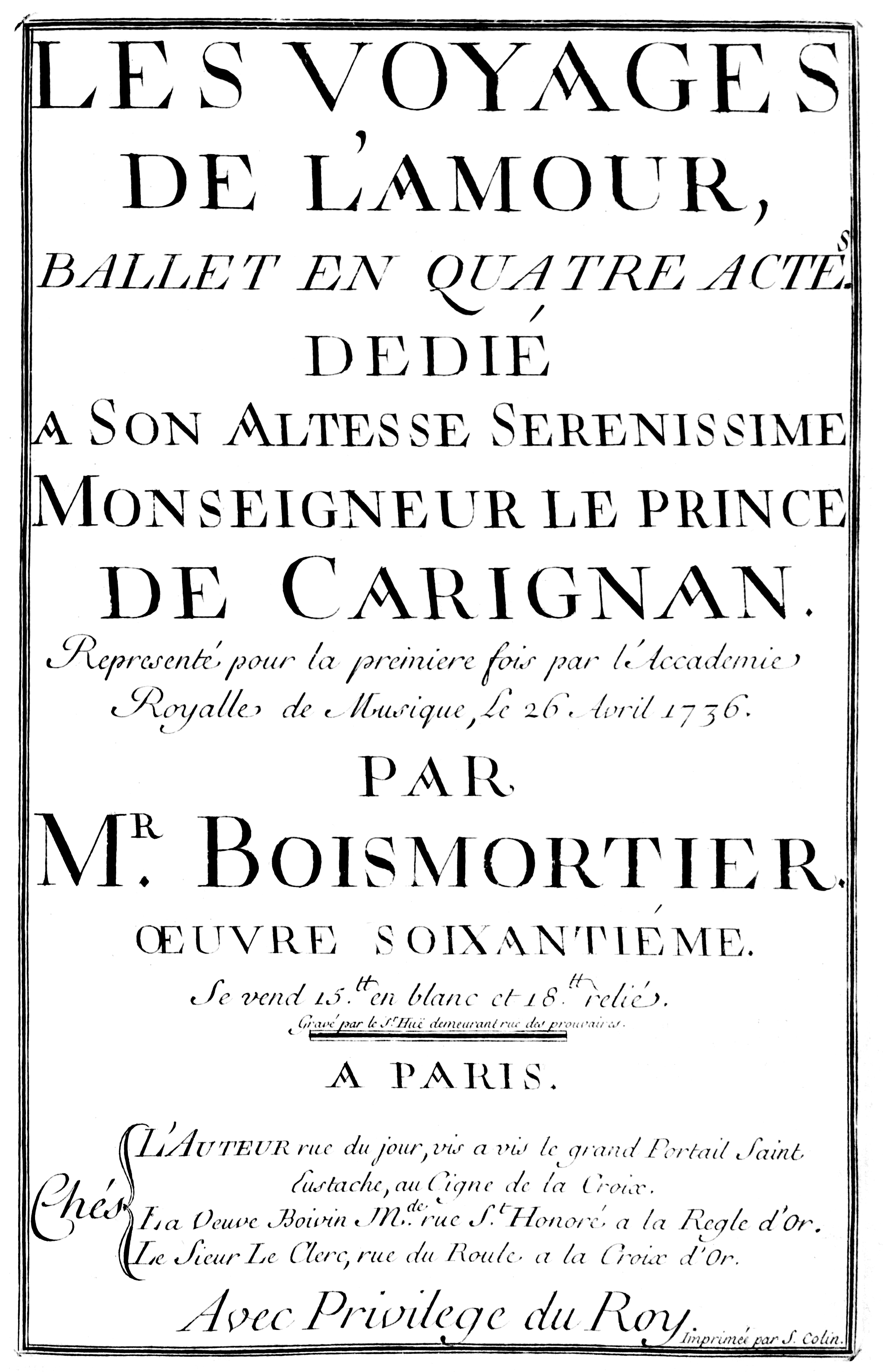 Les voyages de l’Amour (1736)