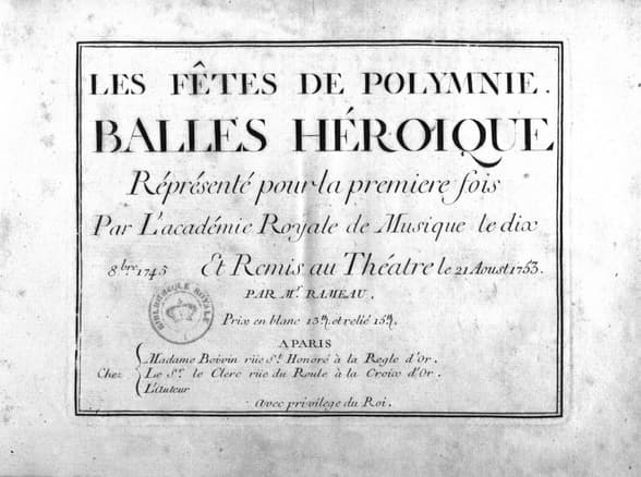Les fêtes de Polymnie (1745)