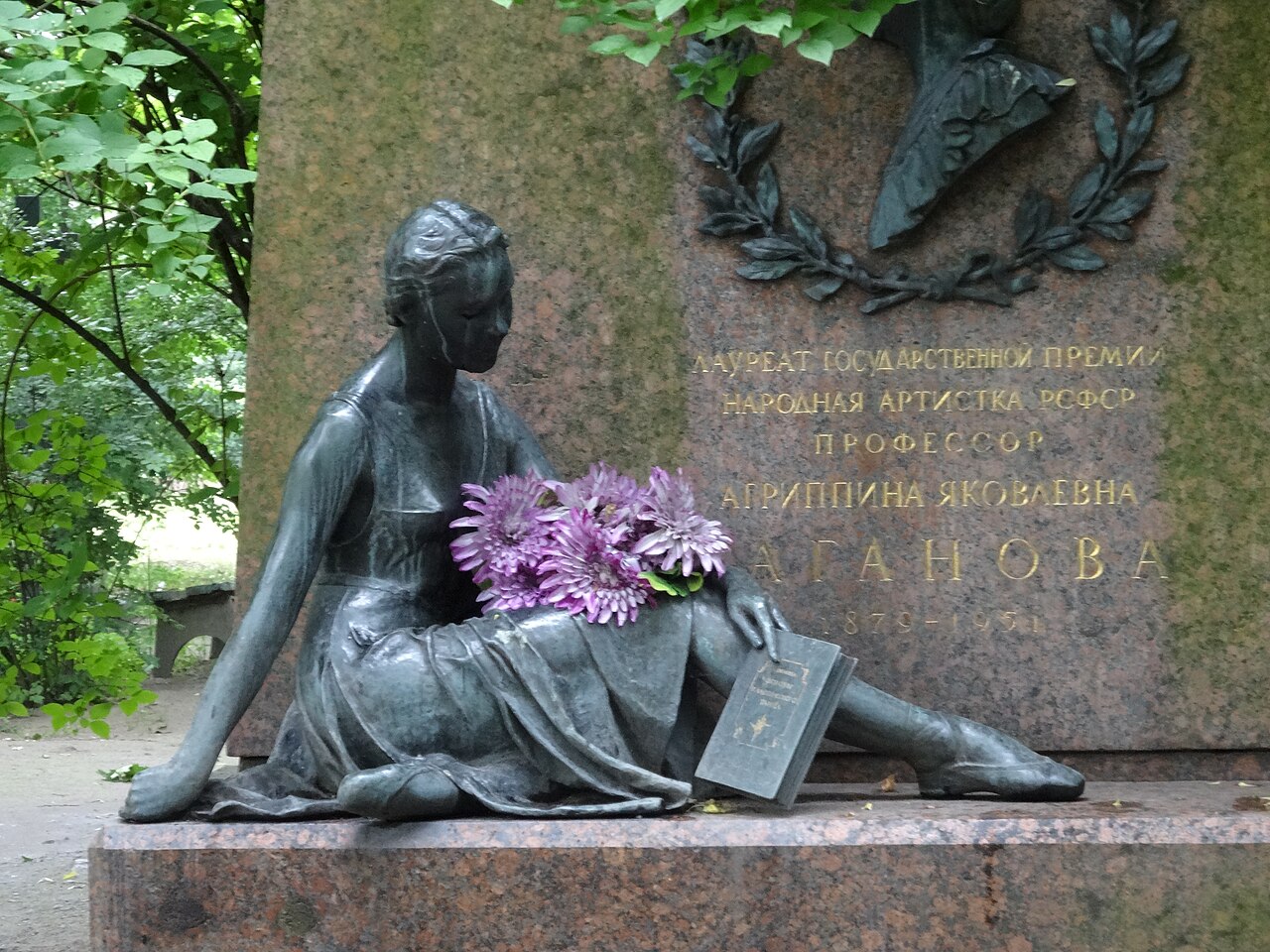 Agrippina Vaganova's grave monument at Literatorskie Mostki in Saint Petersburg