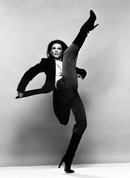 Black-and-white studio portrait of Ann Reinking in 1981