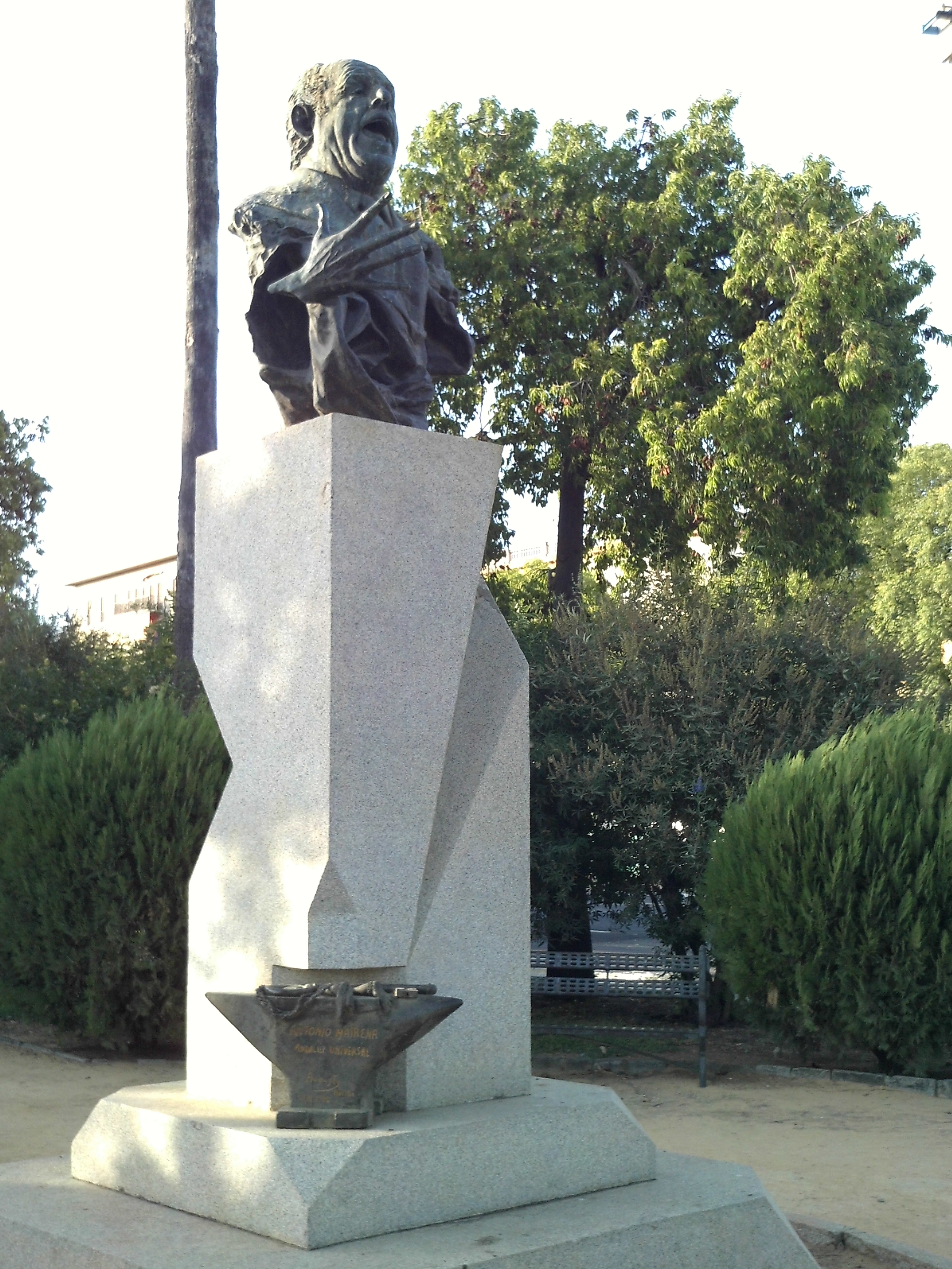 Bronze monument to flamenco singer Antonio Mairena in Seville