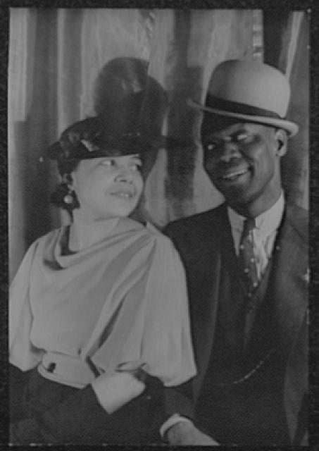 Bill Robinson and Fannie S. Clay Robinson photographed together in 1933