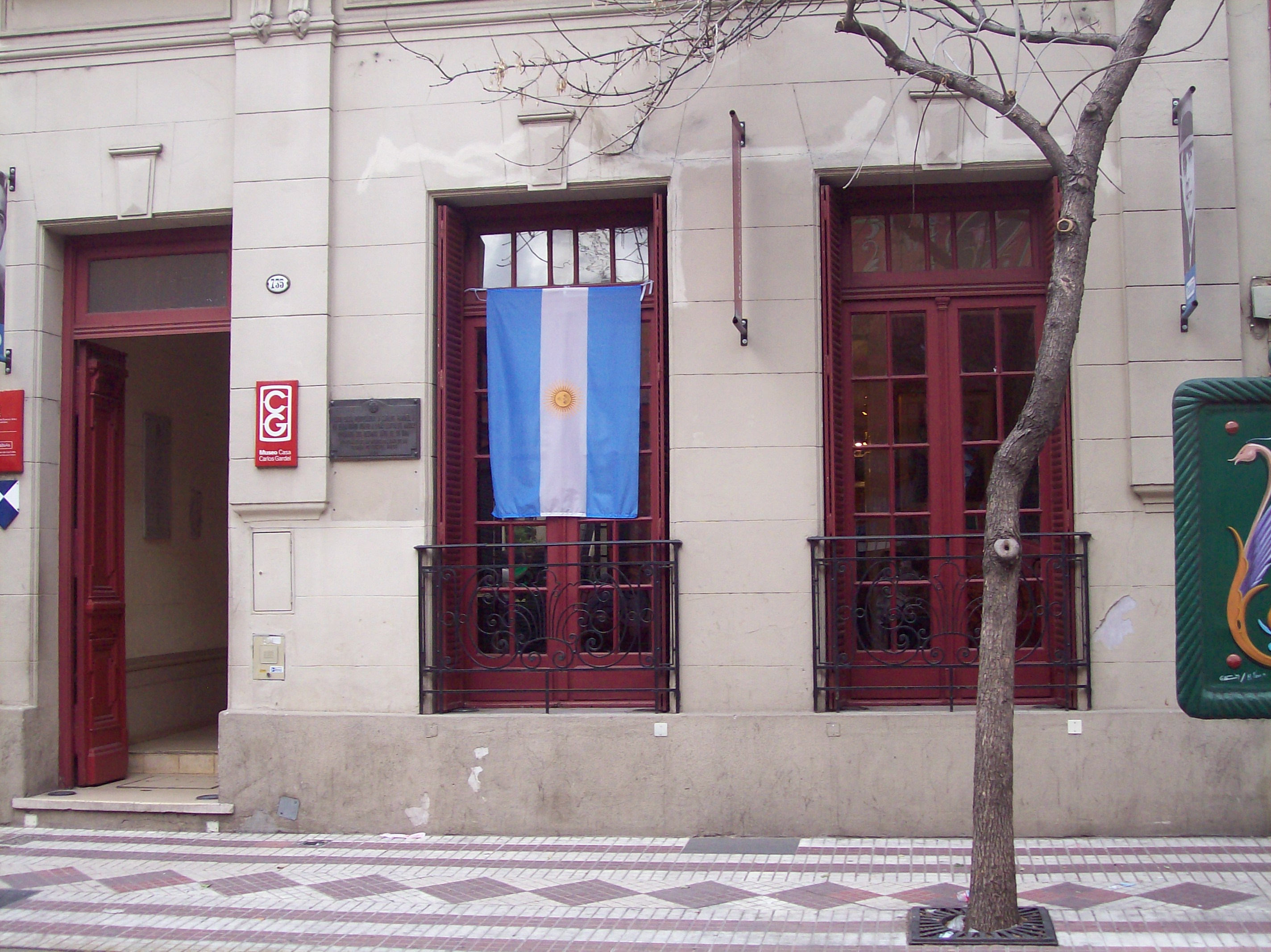 Street facade of the Carlos Gardel House Museum in Buenos Aires