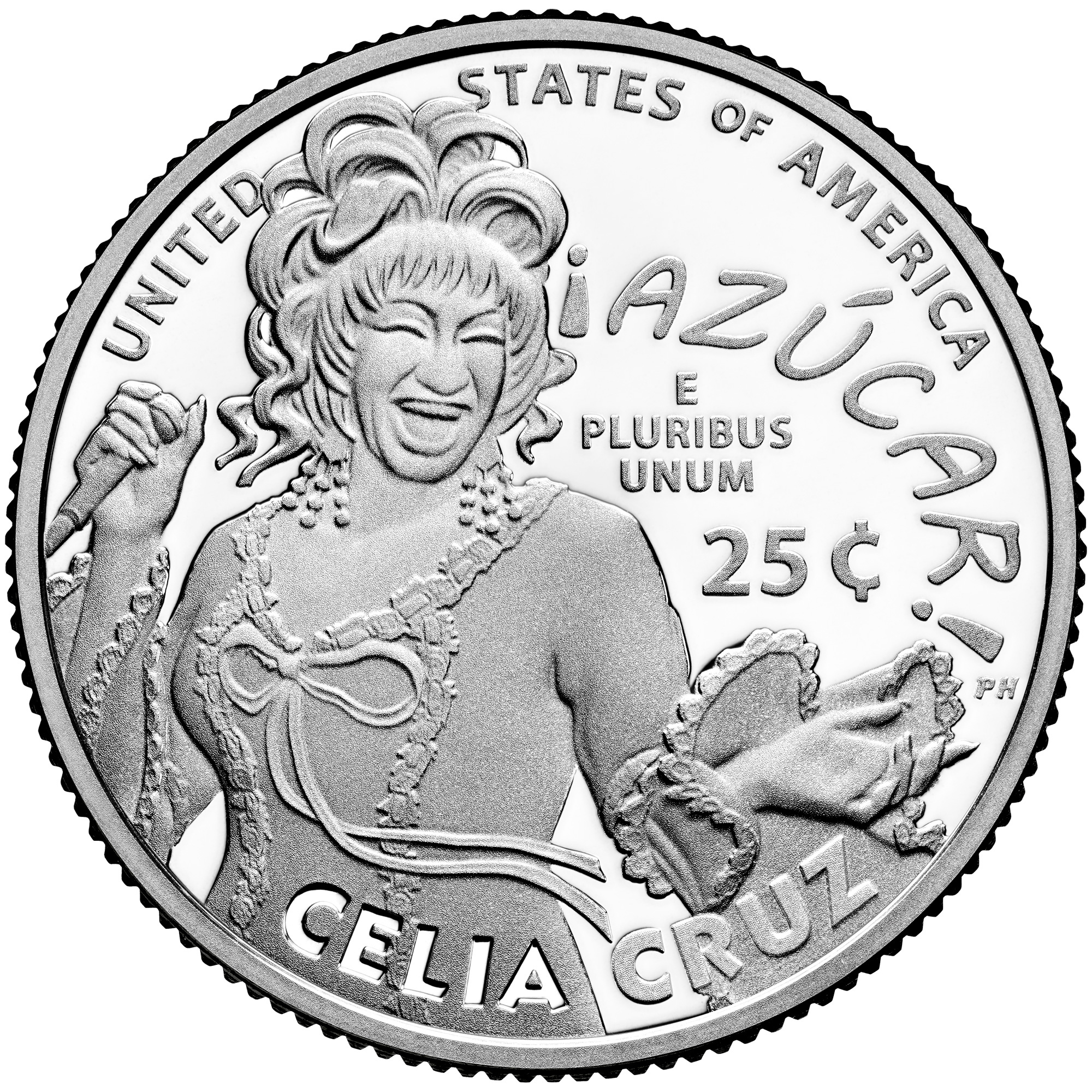 Reverse of the 2024 United States quarter honoring Celia Cruz