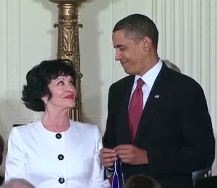 Chita Rivera at the White House before receiving the Presidential Medal of Freedom in 2009