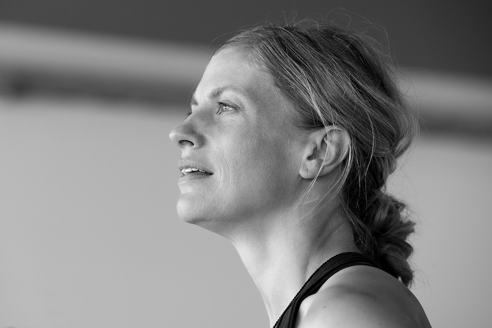 Black-and-white headshot of Crystal Pite against a neutral background.