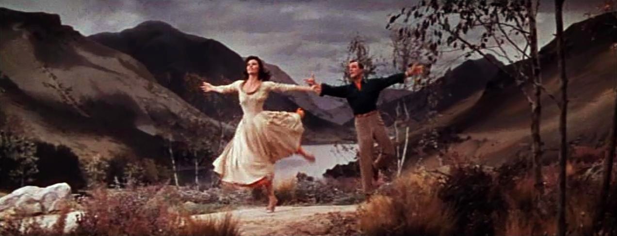 Cyd Charisse and Gene Kelly dancing in the Brigadoon trailer