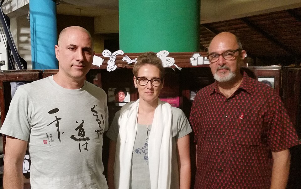 Dadi Pudumjee with Dikla Katz and Avi Zlicha of The Key Theatre in 2016