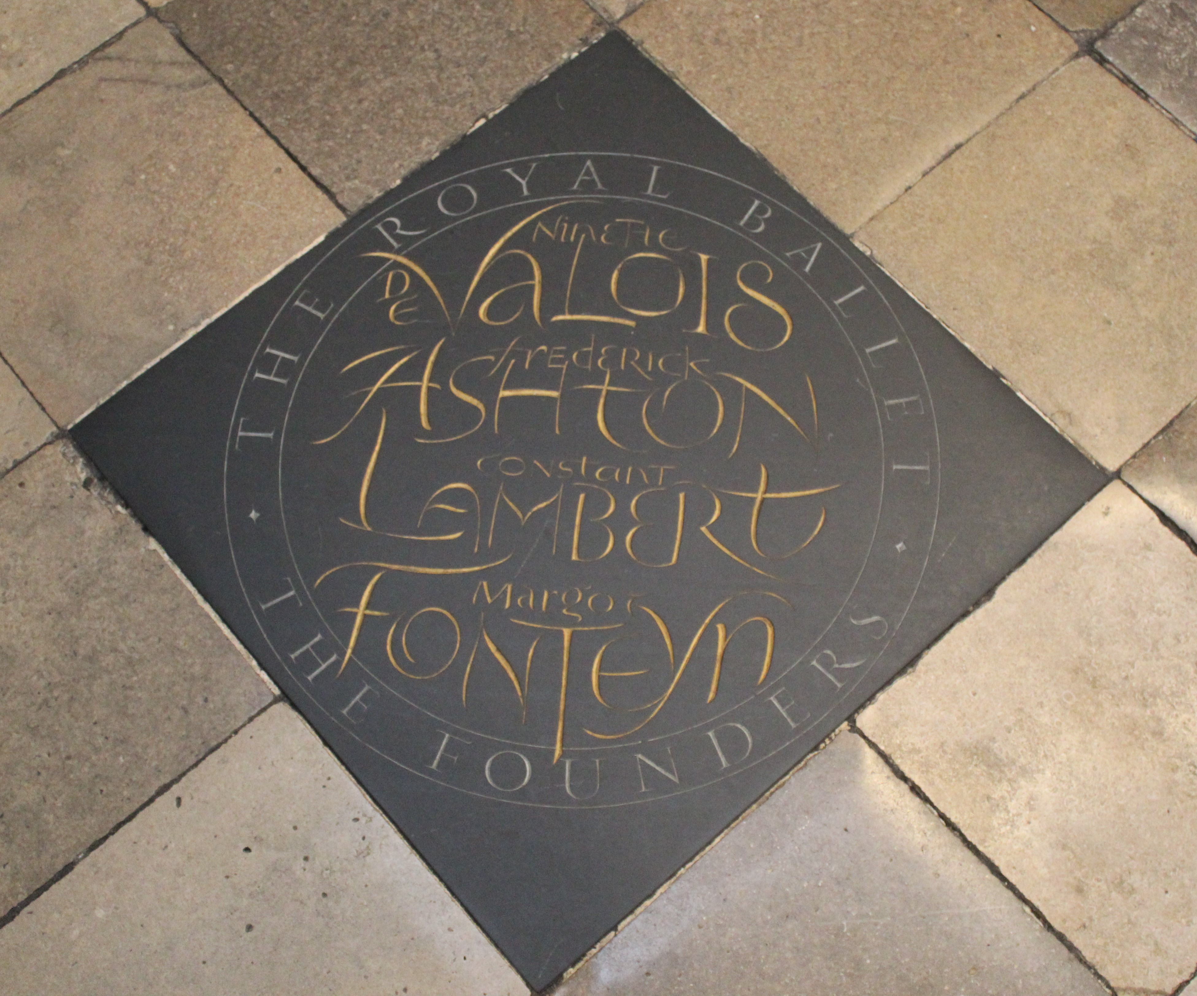 Royal Ballet memorial floorstone in Poets' Corner at Westminster Abbey