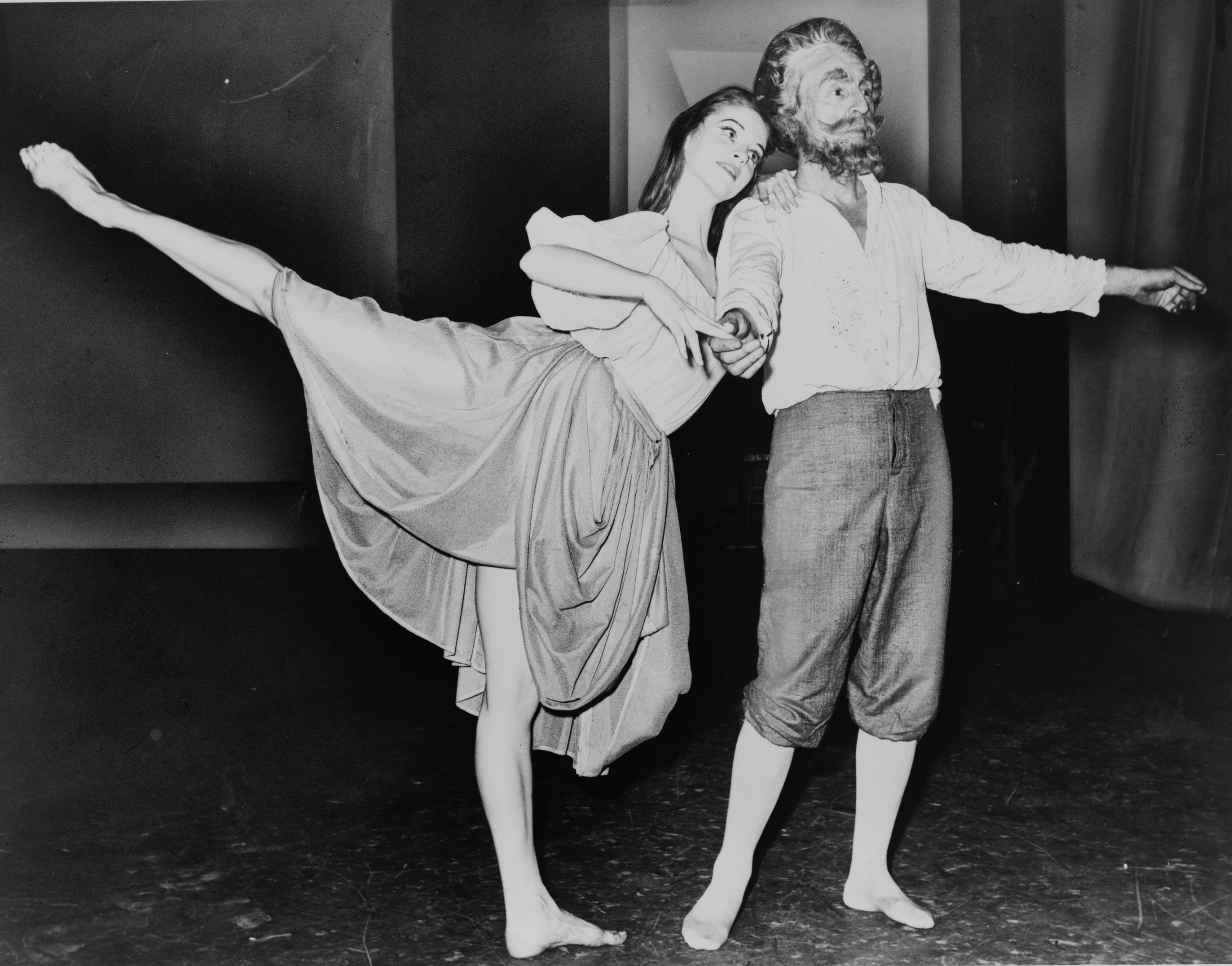 Suzanne Farrell and George Balanchine dancing in Don Quixote at New York State Theater in 1965