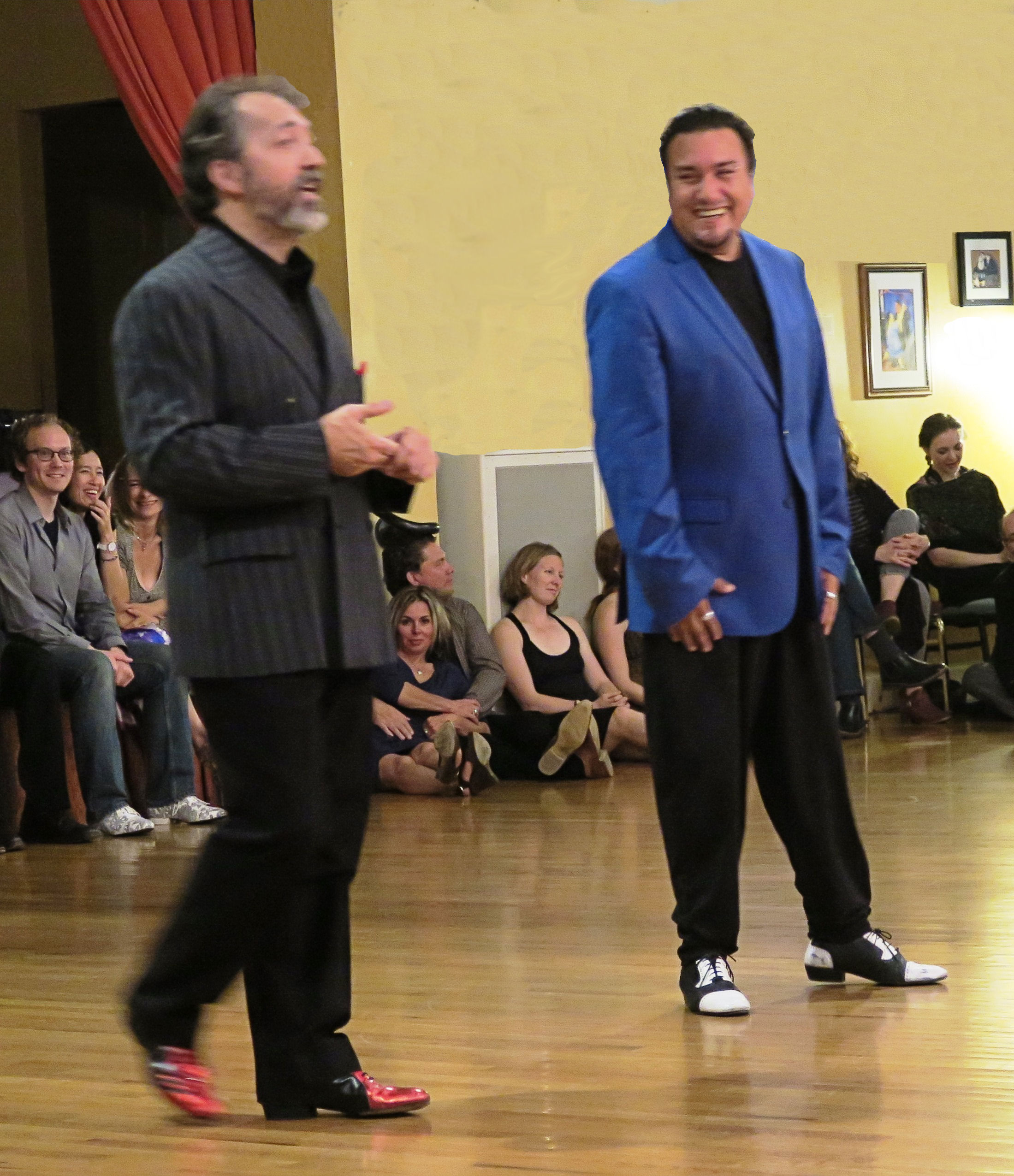 Gustavo Naveira and Mariano Chicho Frúmboli standing together at the Boulder Tango Festival in 2016