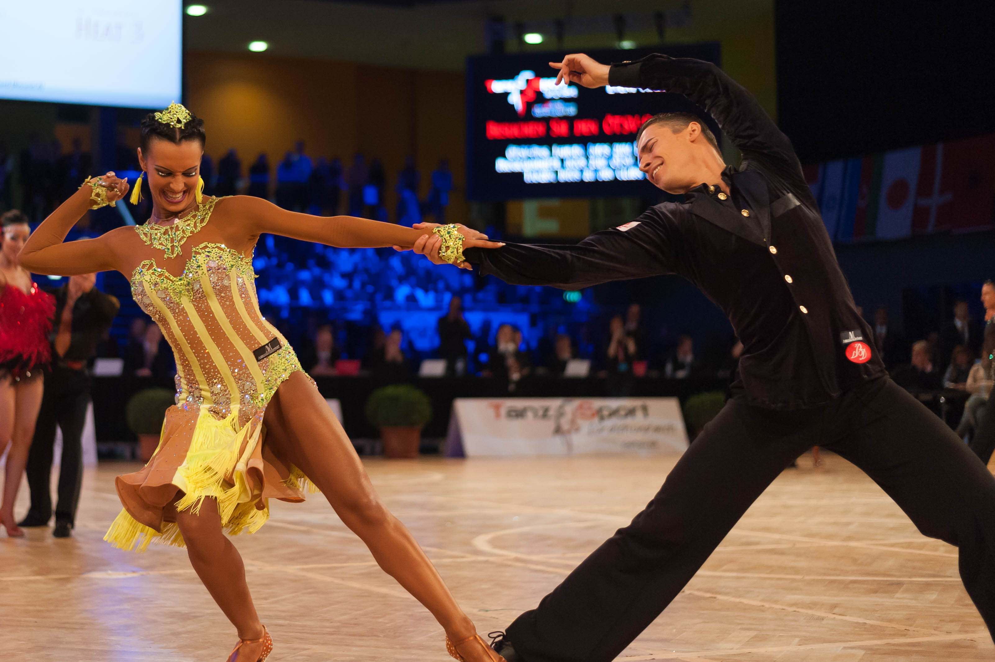Marius-Andrei Balan and Khrystyna Moshenska performing Rumba at the 2015 WDSF World Championship Latin