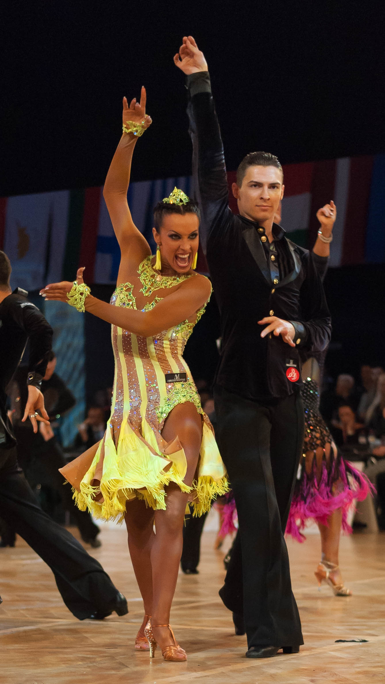 Marius-Andrei Balan and Khrystyna Moshenska performing Paso Doble at the 2015 WDSF World Championship Latin