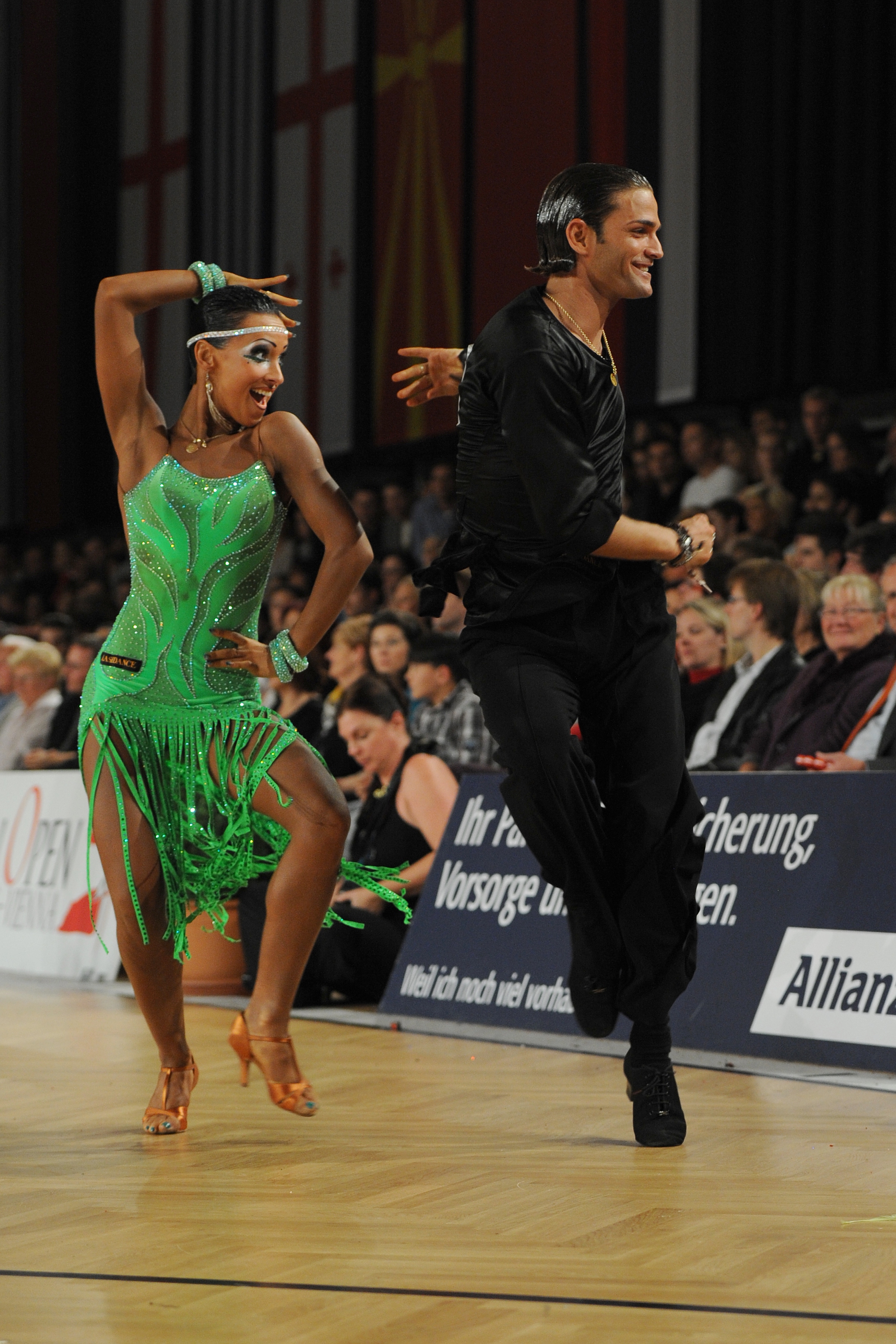 Khrystyna Moshenska and Aniello Langella performing Jive at the 2012 WDSF World Championship Latin in Vienna
