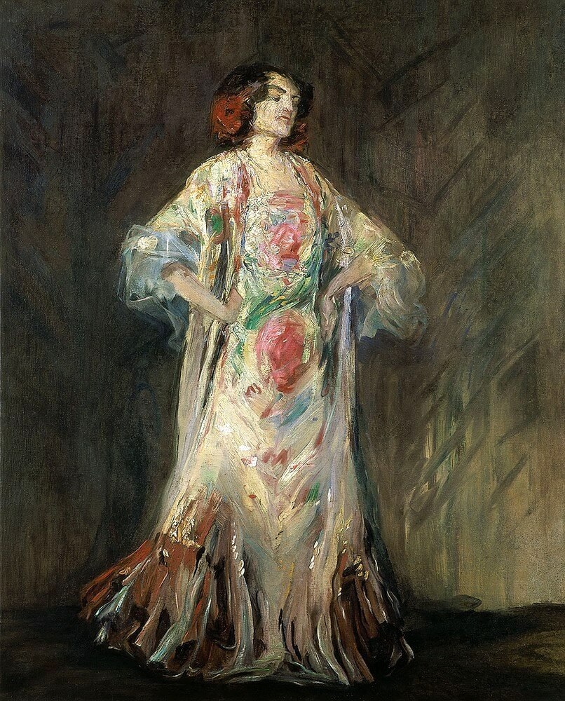 1926 painted portrait of La Argentina wearing a Manila shawl