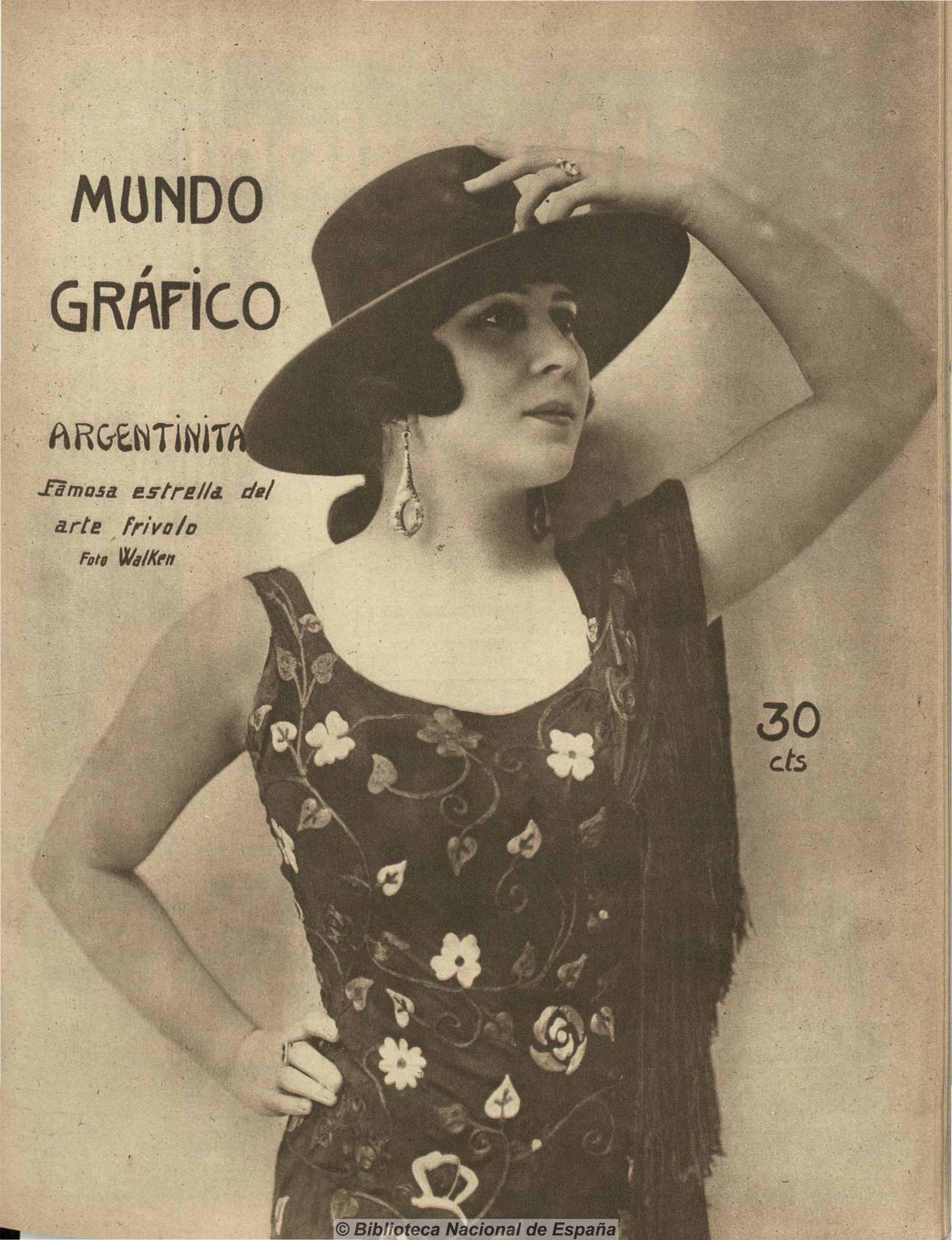 La Argentinita wearing a hat in a 1925 portrait