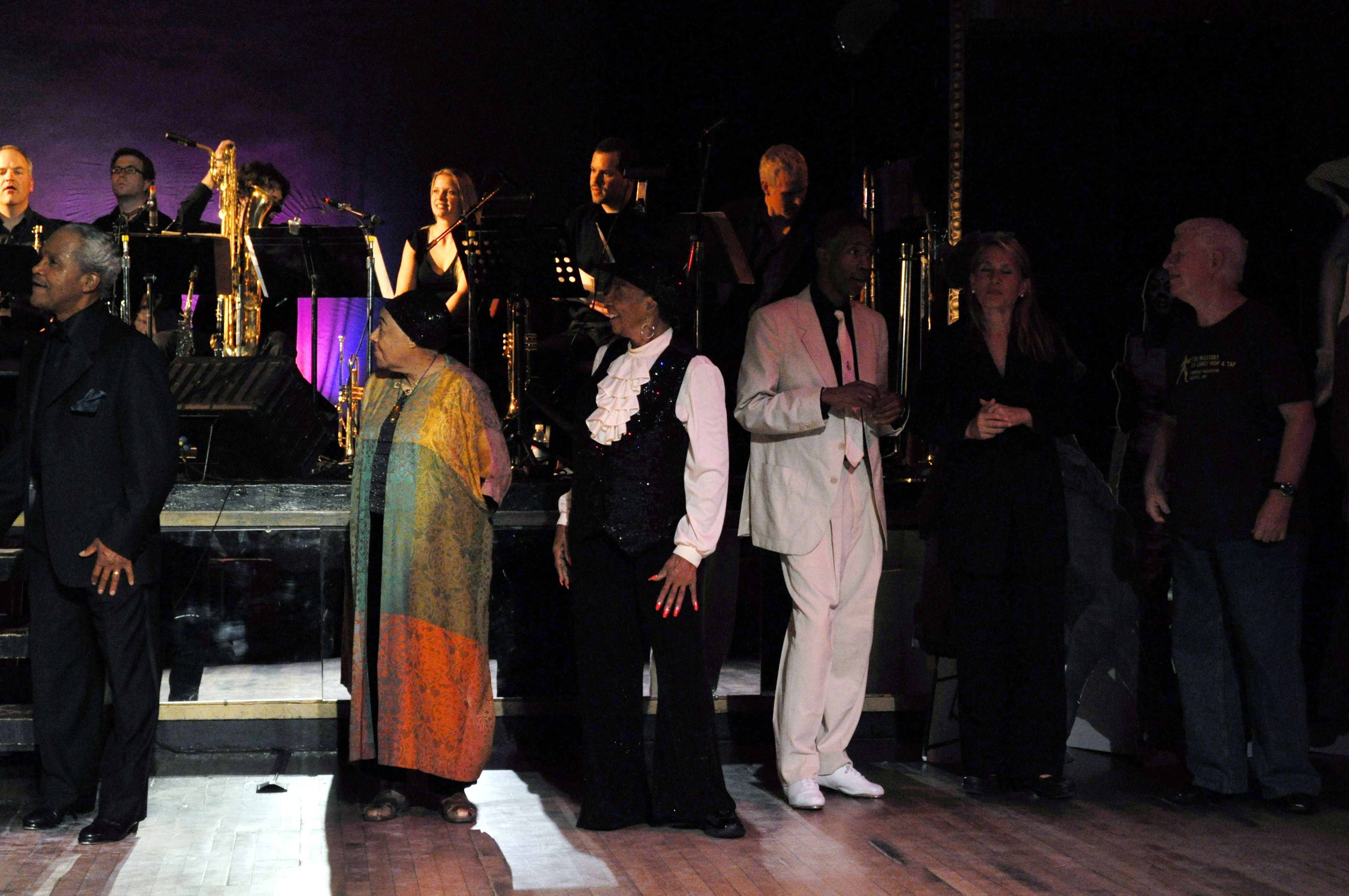 Norma Miller taking a bow with fellow performers at the Century Ballroom.