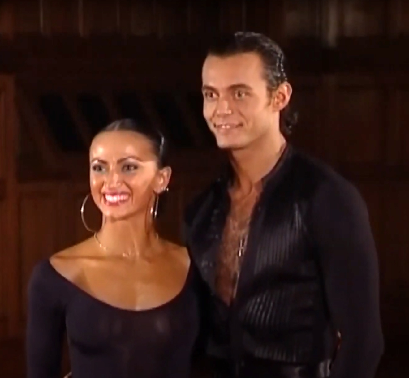 Karina Smirnoff and Slavik Kryklyvyy seated together during an interview