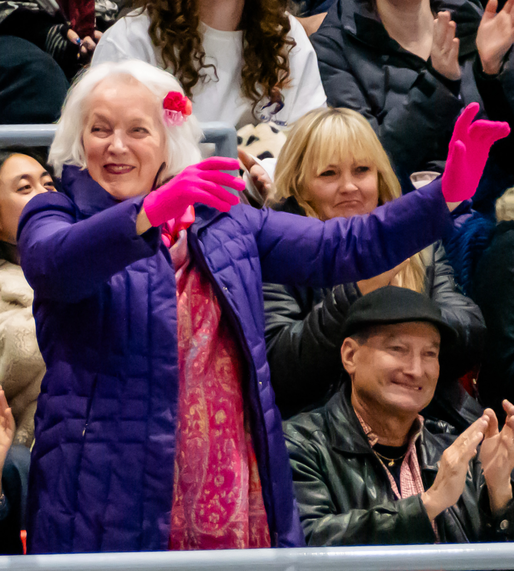 Tenley Albright appearing during the 2025 Skate America women's short program