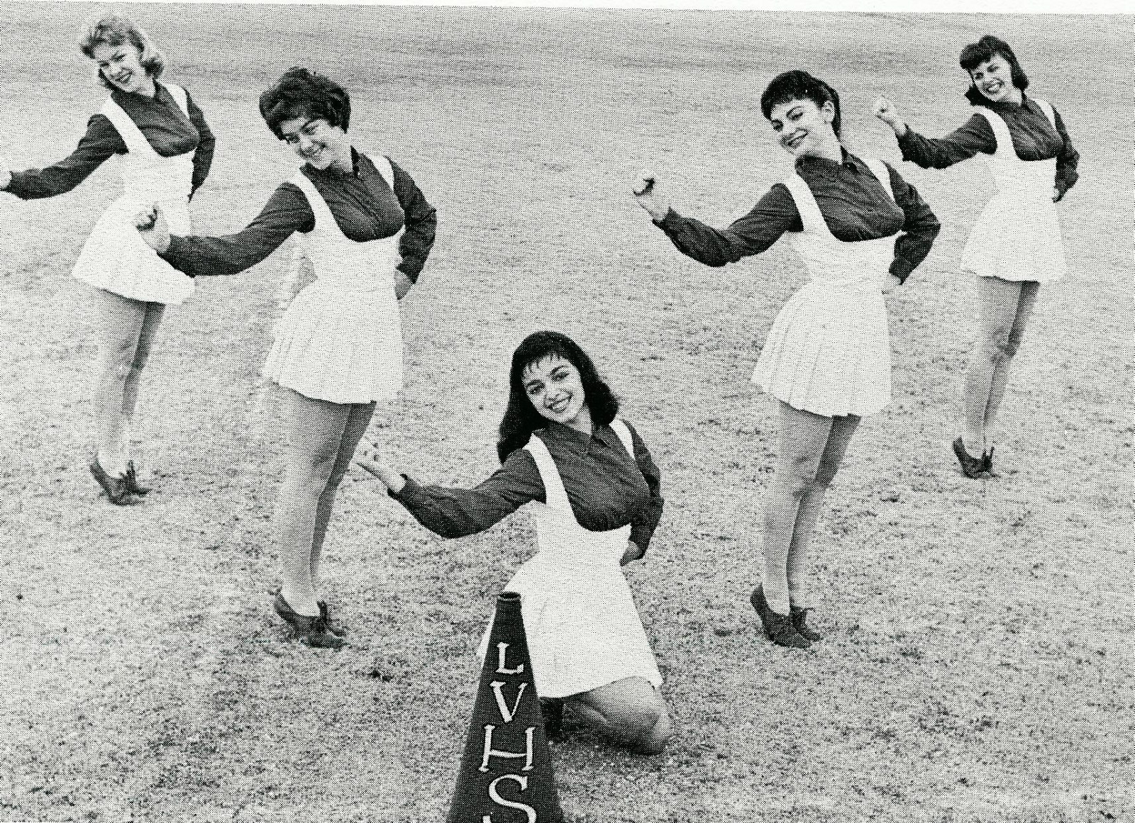 Las Vegas High School cheerleading group in 1960 with Toni Basil second from right