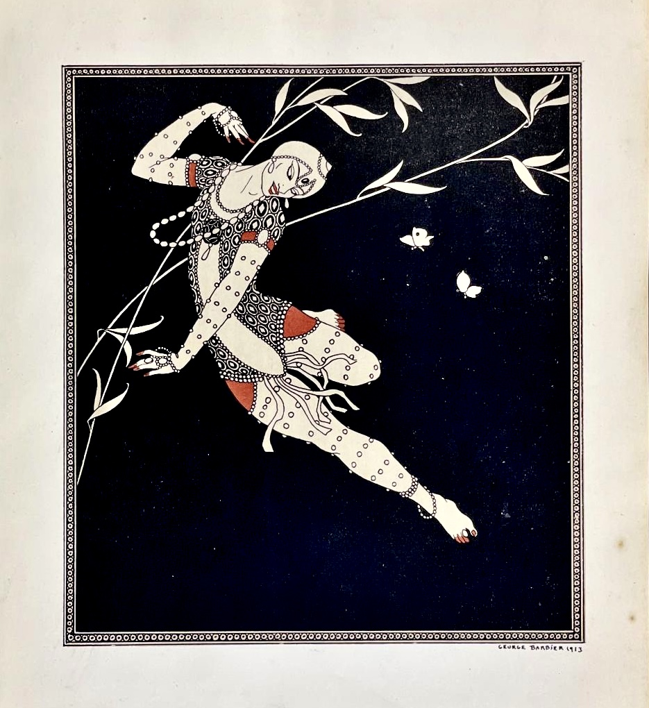 George Barbier illustration of Vaslav Nijinsky in stage costume